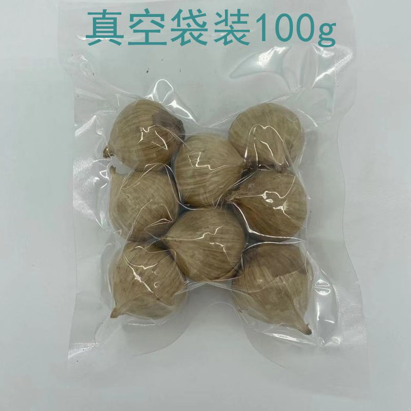 Perennial supply of single-headed black garlic 100g source factory straight hair foot fermentation soft waxy sweet and sour peeling ready-to-eat