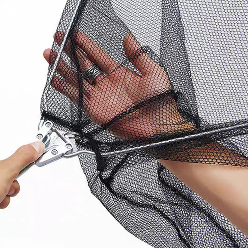 Triangular Fishing Net New Model Telescopic Rod Integrated Folding Fishing Net Stainless Steel Net Pocket Net Rod Set Fishing Gear
