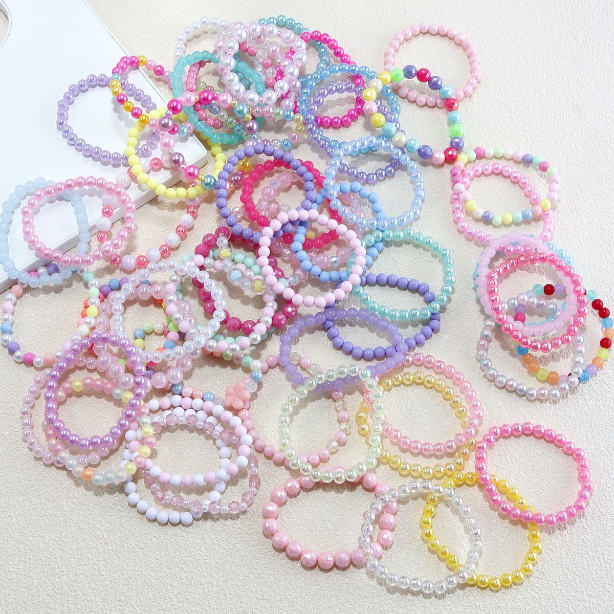 Bulk 1 girls random 6mm beaded bracelet girl accessories do not pick style do not pick color random delivery