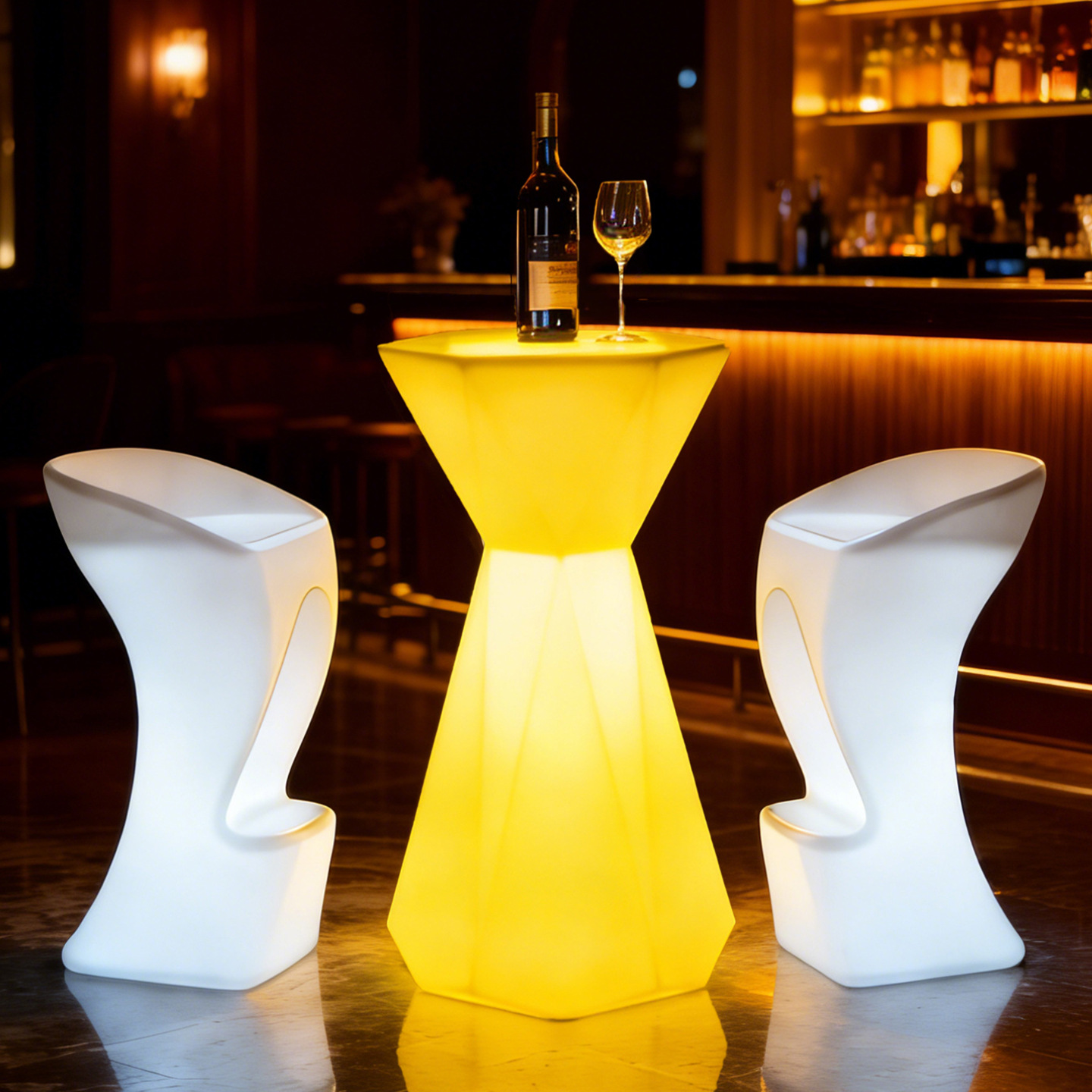Bar Luminous High Table Bar Table and Chair Combination Outdoor Bar Internet Celebrity Restaurant Cocktail Party Open-Air Table