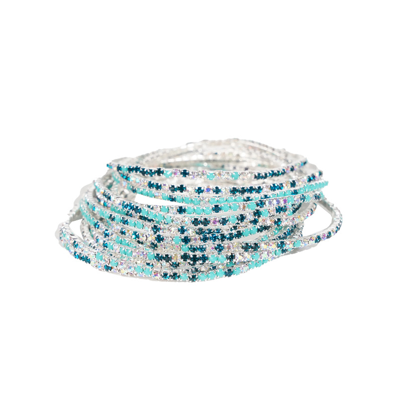 Europe and the United States cross-border diamond elastic bracelet color water diamond bracelet high sense bracelet lovers bracelet wholesale