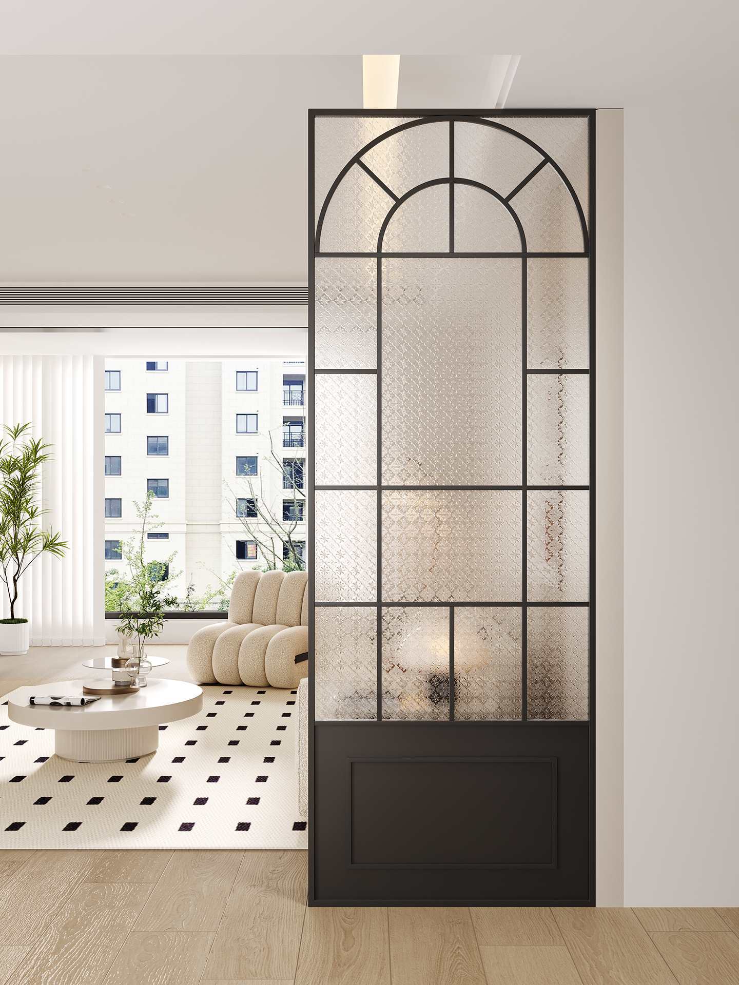 Стеклянная перегородка для гостиной, французская перегородка, диван, водяные волны, цветок бегонии, металлическое искусство, нержавеющая сталь, дверное покрытие