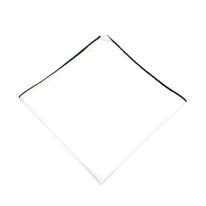 Square Scarf Korean Style Fashionable Cotton Bottom White Colorful Edge Flap Pocket Pants Scarf Business Suit Polyester Cotton Handkerchief Chest Scarf Classy