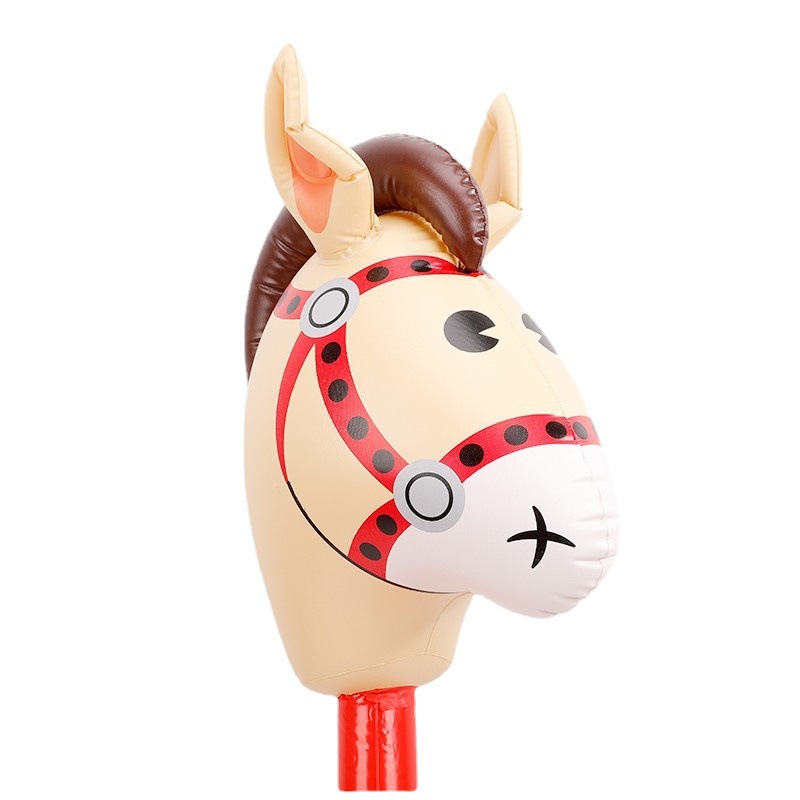 Spot cartoon inflatable stick horse head stick kindergarten game performance stage props horse head stick children's photography toys