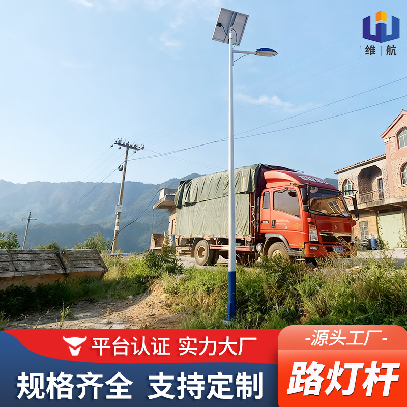 Light Pole Manufacturer Outdoor Road Lighting Solar Light Pole Basketball Court High Pole Light Hot Galvanized Single and Double Arm Street Light Pole