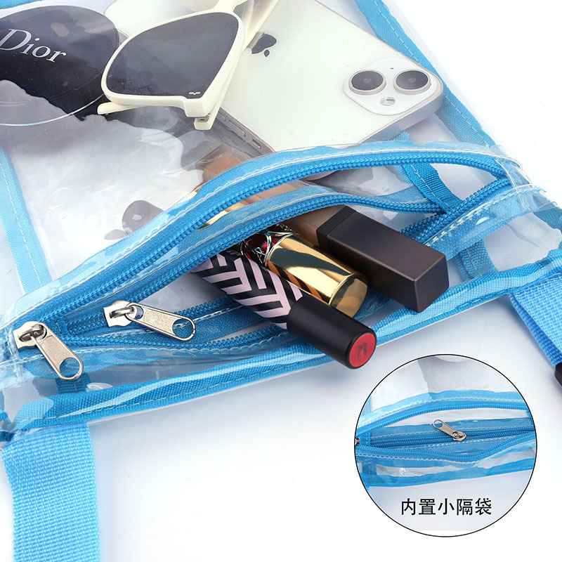 Cross-Border Transparent Pvc Crossbody Shoulder Bag Waterproof Outdoor Sports Mobile Phone Cosmetics Bag Portable Multi-Functional Messenger Bag