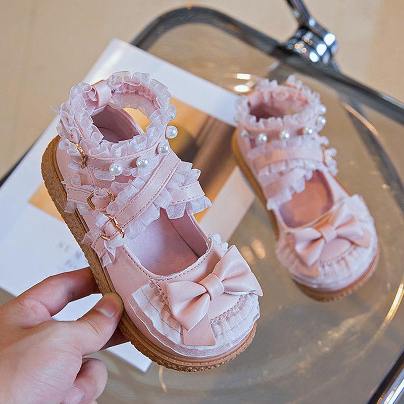 Girls' Flats Lolita Soft-Soled Princess 2025 Kidsren's Little Girls Spring New Shoes Casual Leather Shoes