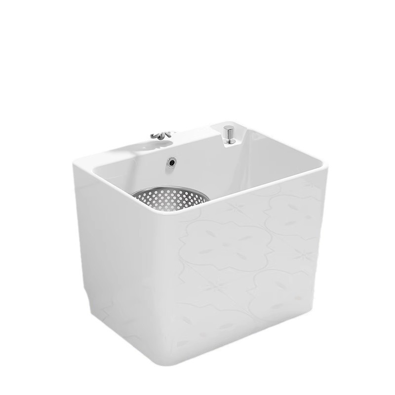 Dual-drive Mop Pool Balcony Ceramic Mop Pool Rotating Bathroom Household Pool Basin Integrated Floor Mop Basin Slot