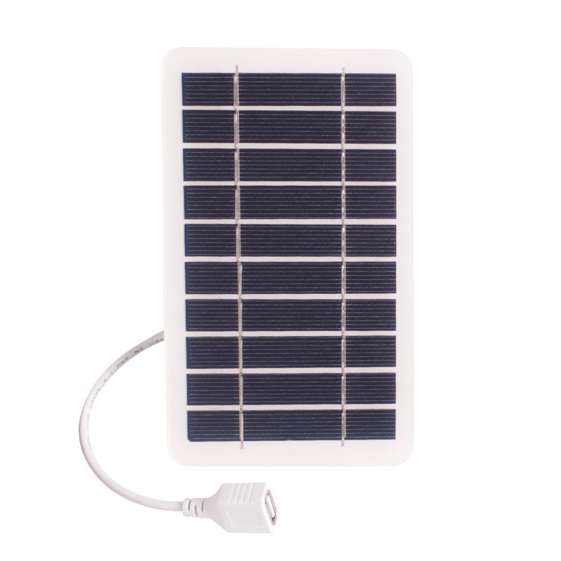 5V2W Solar Panel Mobile Phone Charger Monocrystalline Silicon Outdoor Waterproof Wired Power Generation System Small Component
