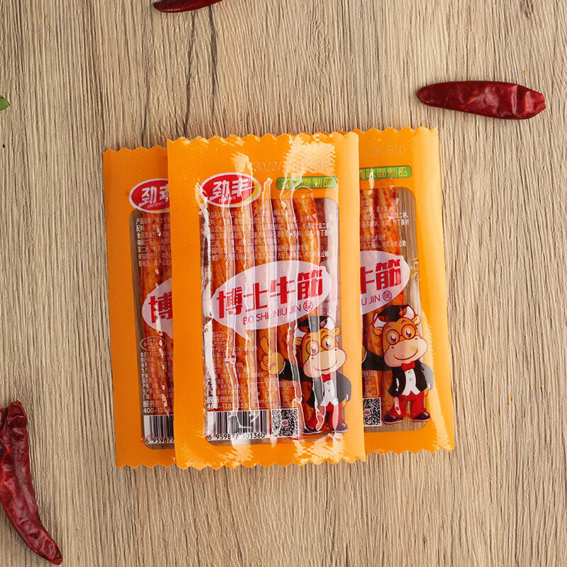 [Lightning Warehouse Specially Supply] Jinfeng Doctor Beef Tendon Spicy Strips Post-8090S Nostalgic Snacks 20G/Pack Gluten