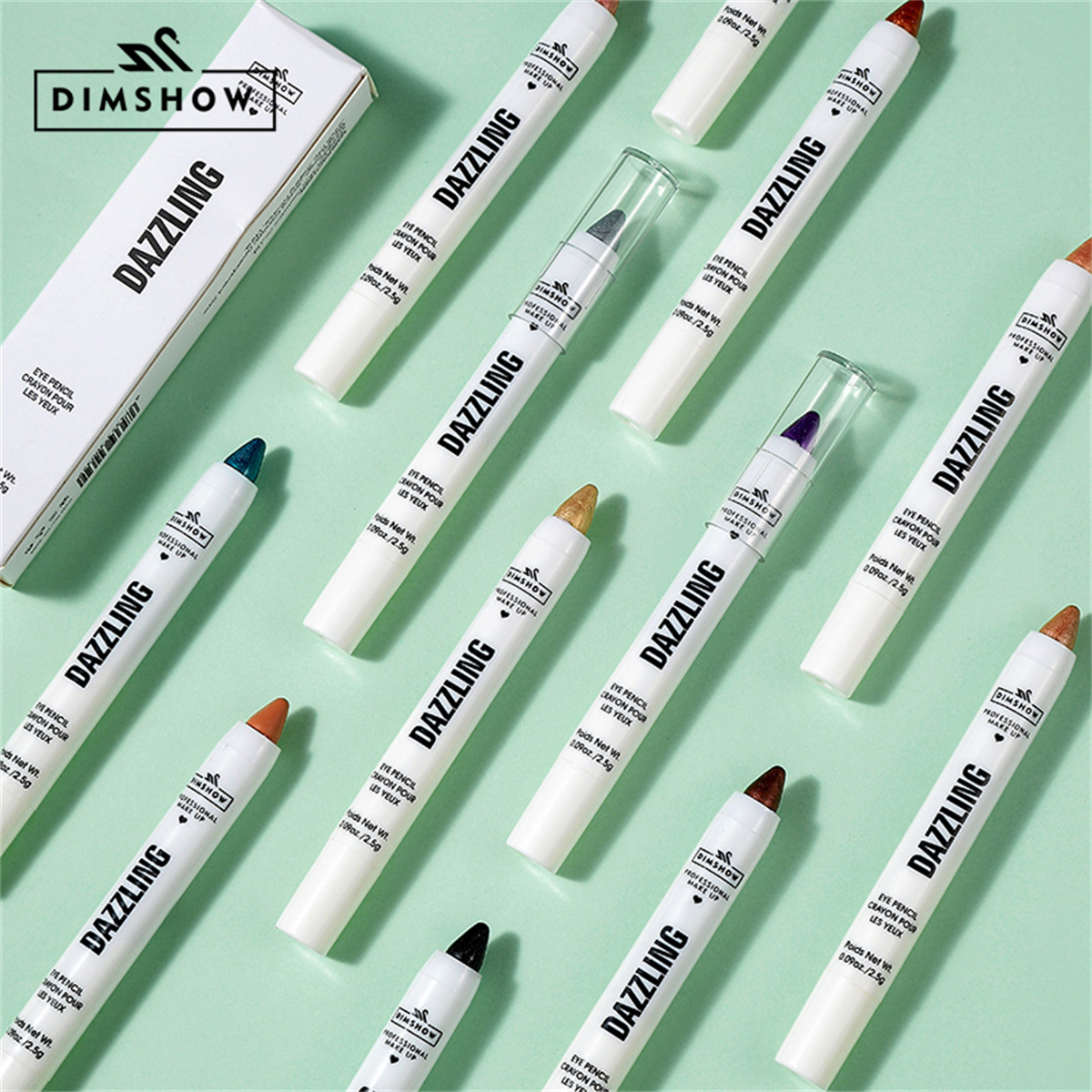 Cross-border DIMSHOW Eyeshadow Pen Silkworm Pen Multicolor Highlight Brightening Waterproof Long-lasting Eyeshadow Pearlescent Foaming