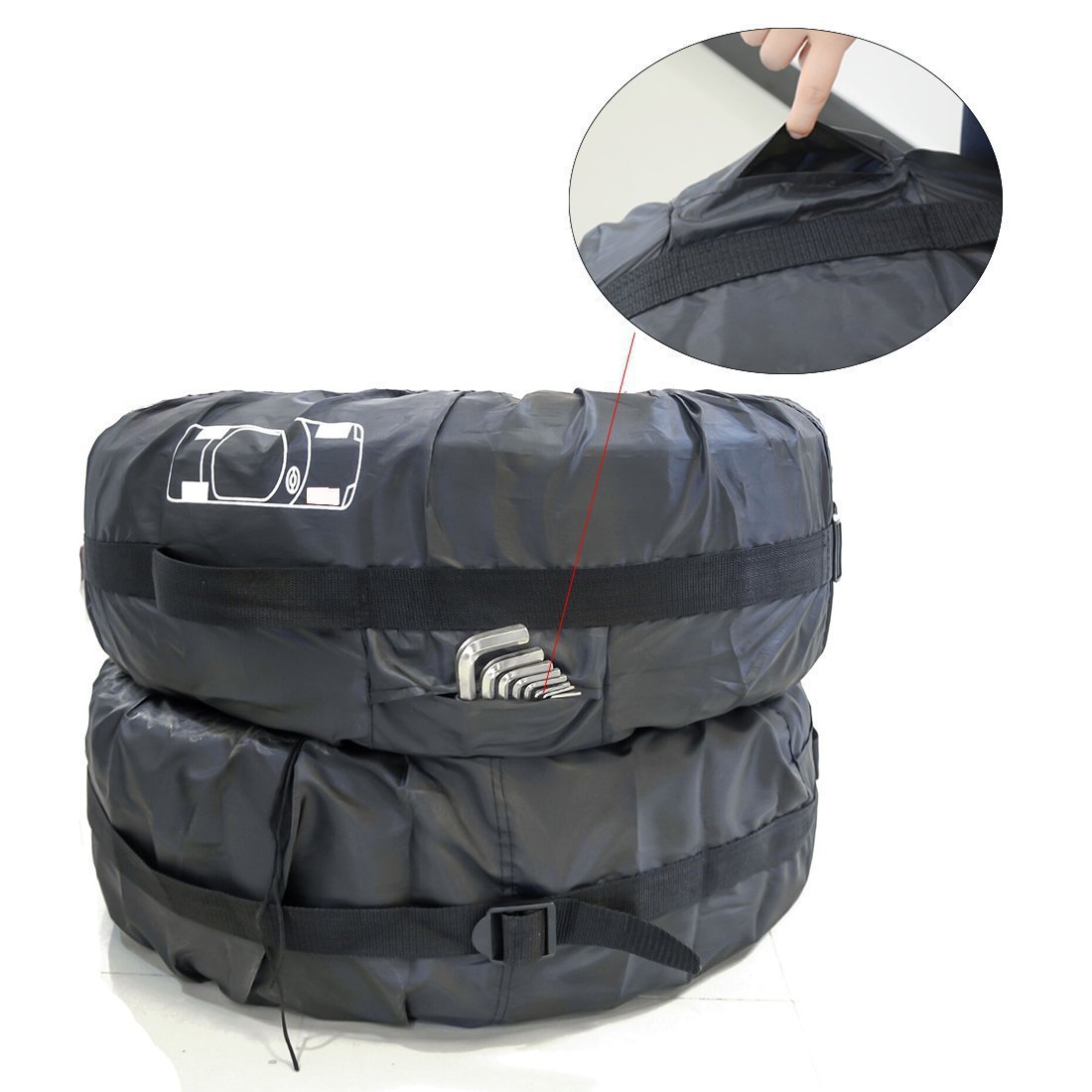 Factory direct sale 210D Oxford cloth adjustable car tire cover snow tire bag spare tire cover sunscreen dust cover