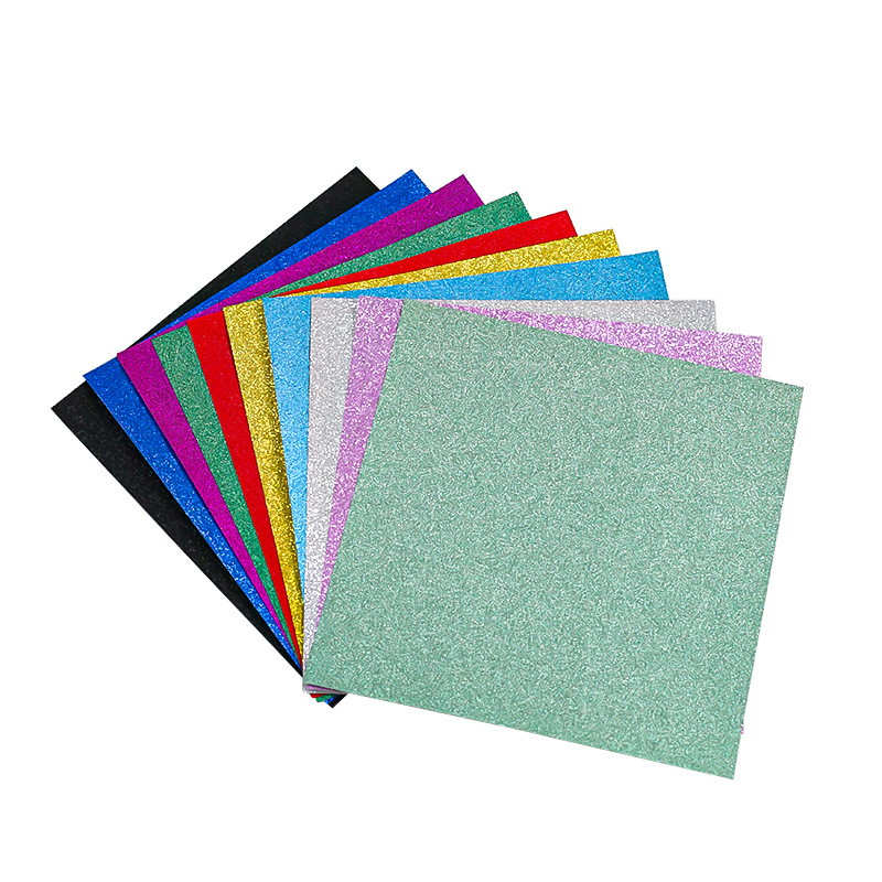 Glitter paper 10 colors 20 sheets thick glitter gold powder paper 15cm square children handmade origami wholesale