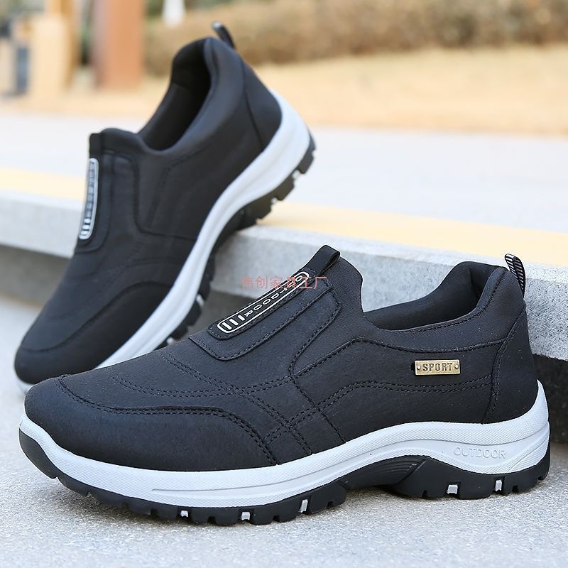2025 Spring New Versatile Single Shoes Hiking Shoes Soft Sole Korean Style Casual Middle-Aged and Elderly Dad Non-Slip Men's Walking Shoes