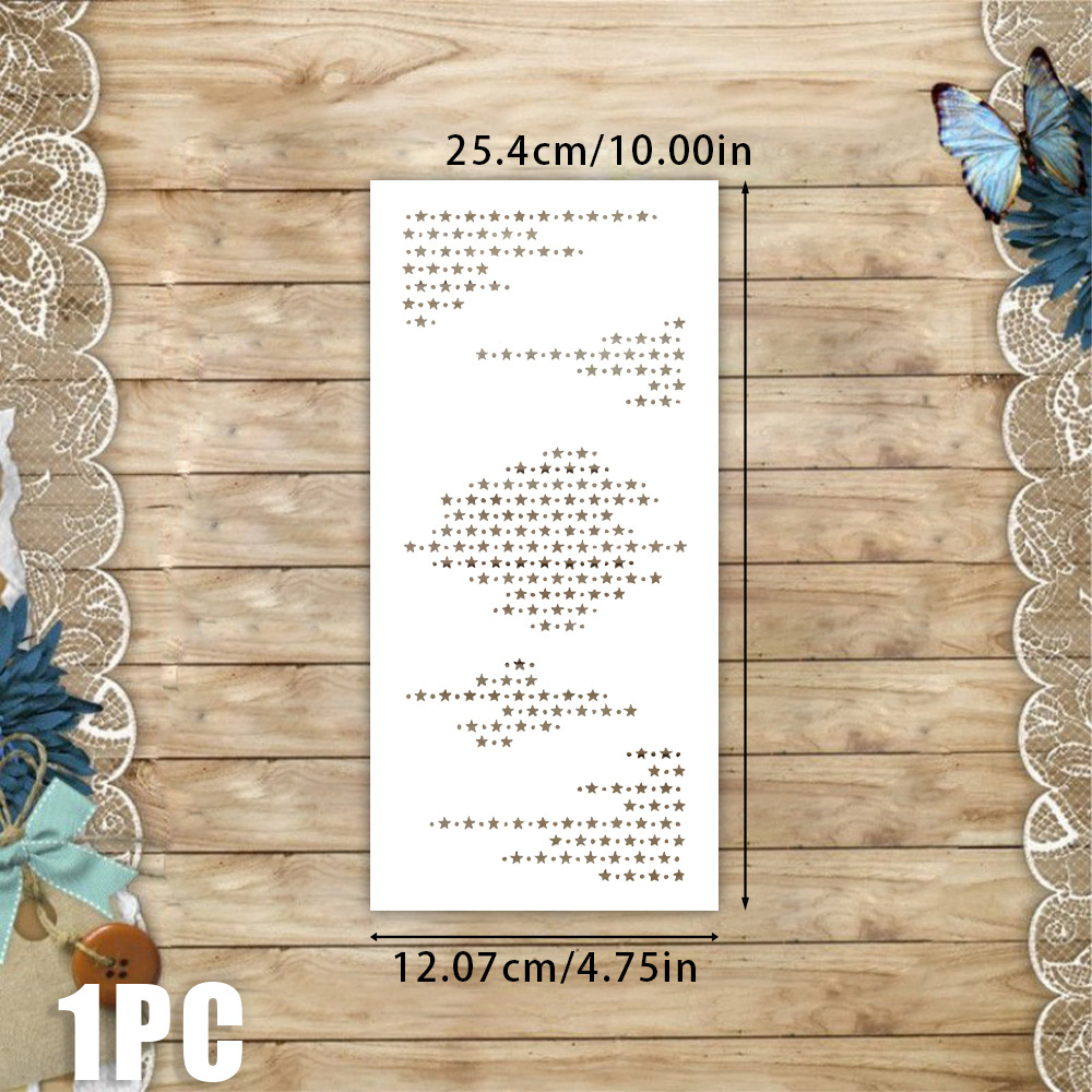 Small Star Pattern Painting Template Cross-Border Hot-Selling Journal Decoration Masking Spray Painting Pet Material Hollow Template