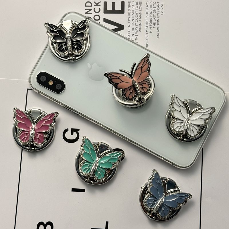 Кроссбордный мобильный телефонный кольцевой держатель вращающийся креативный бабочка складной пальцевой замок универсальная подставка для ленивого использования на столе