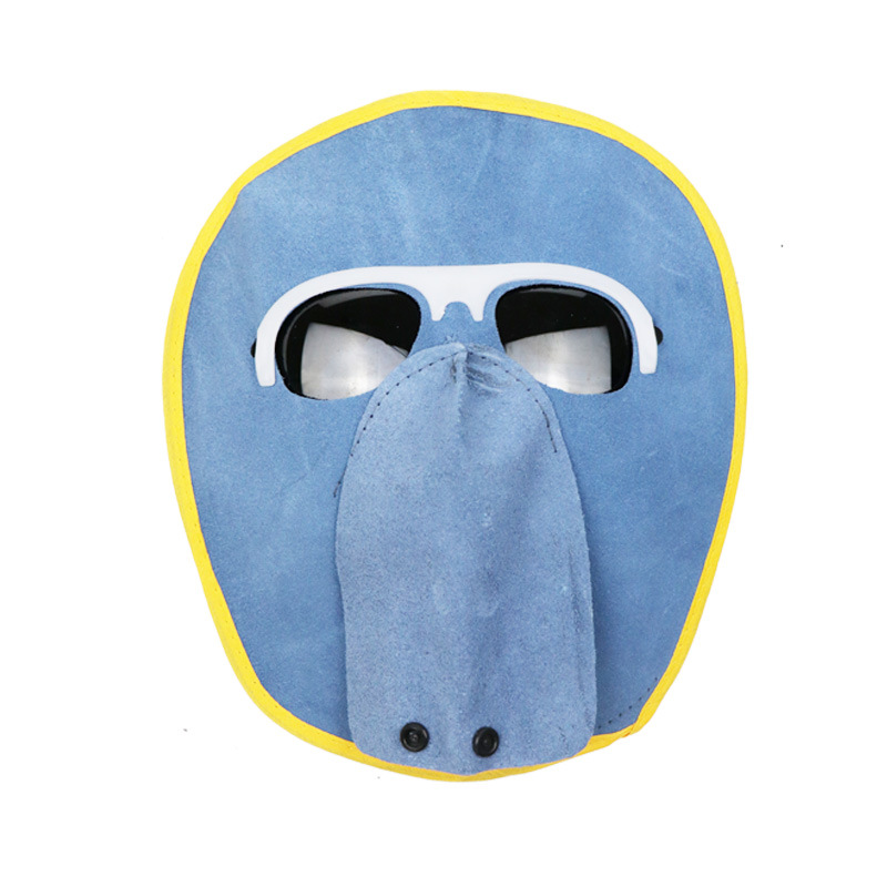 Welding glasses wholesale protective glasses welder with leather grimace mask gray face special strap leather glasses