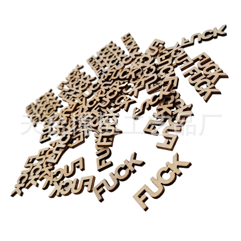 Factory direct FUCK hollow letters wood creative graffiti wooden crafts birthday trick glass bottle