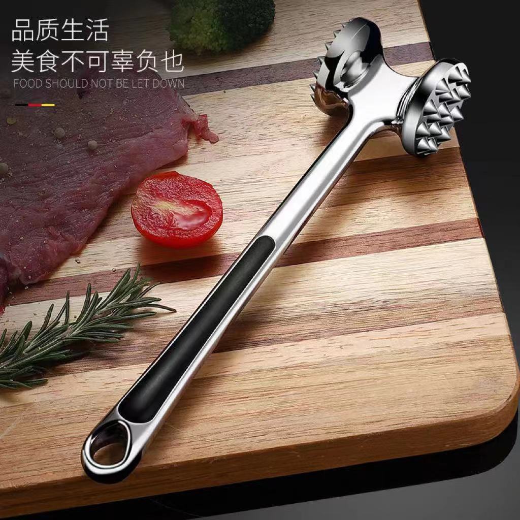 Factory wholesale hammer hammer beef steak zinc alloy material hanging hole design double-sided meat hammer solid