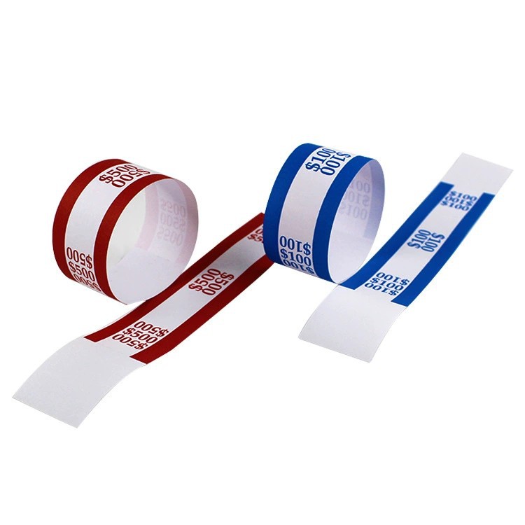 Dollar Banknote Strapping, Bank Supermarket Financial Special Money Tying Paper Straps, Multiple Faces Self-Adhesive Double Offset Paper