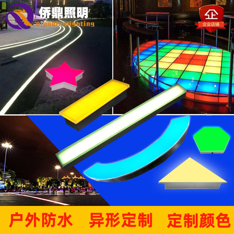 Водонепроницаемый светодиодный светильник для плитки, прямоугольная изогнутая RGB лента, сенсор гравитации, встраиваемый квадратный светильник