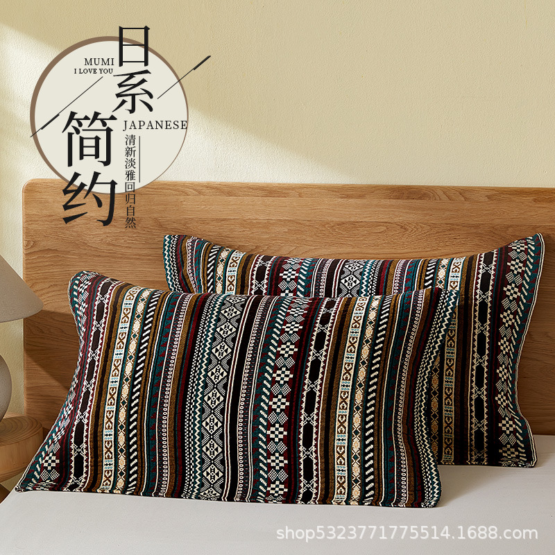 Strap Japanese Style Pure Cotton Class A Gauze Pillow Towel High-end Thickened Pure Cotton Pillow Headband Pair Adult Household Pillow