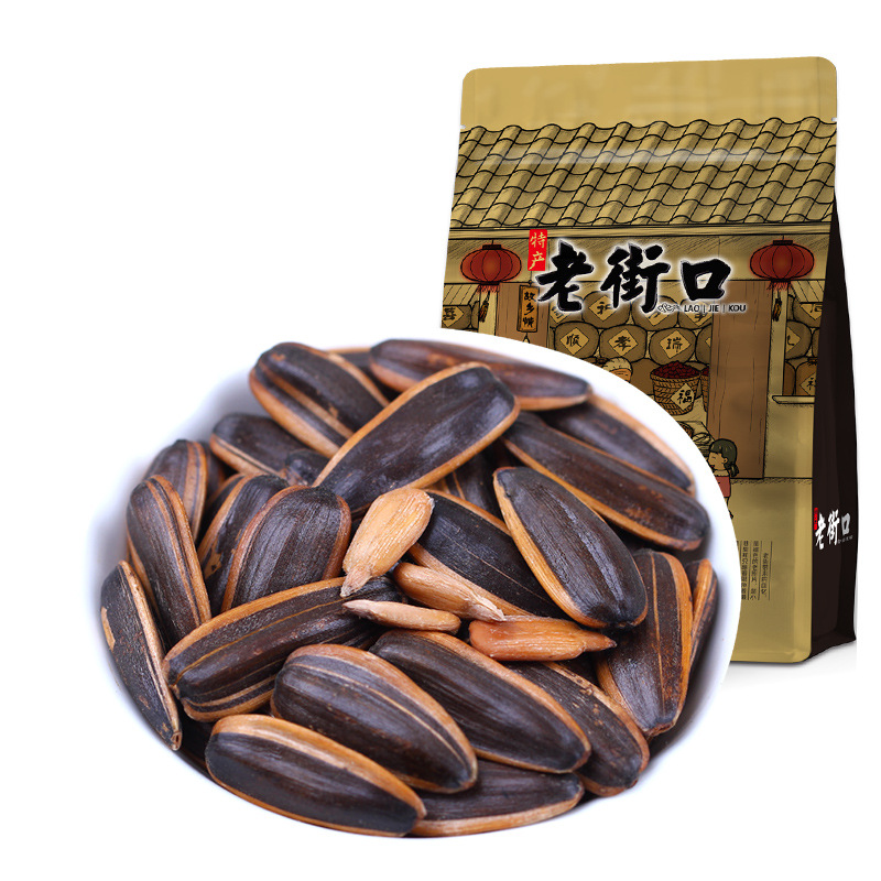 Laojiekou Caramelized Pecan Sunflower Seeds 500g Bag Snack Roasted Seeds Sunflower Seeds Flash Sale Wholesale Yjx