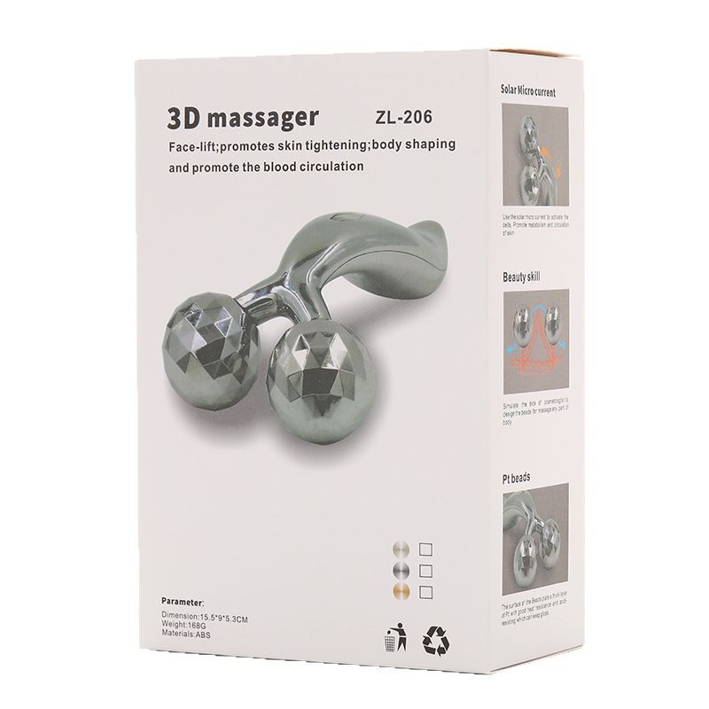 Cross-border 3D manual micro-current roller face slimming instrument V-face facial handheld shaping lifting massage instrument beauty instrument