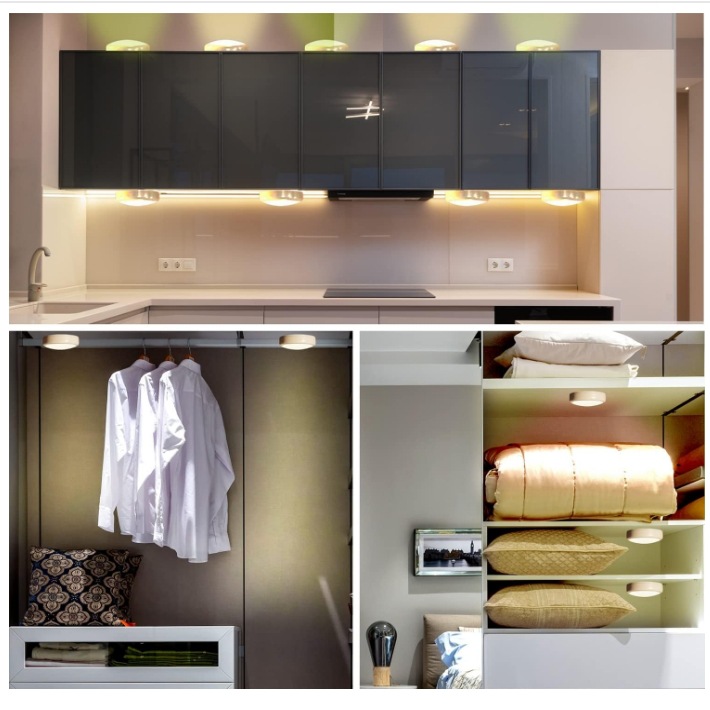 Cross-Border Small Night Light Led Sound-Activated Light, 13-Color Rgb Bedroom Wall Cabinet Battery-Powered Spotlight, Rgb Atmosphere Light