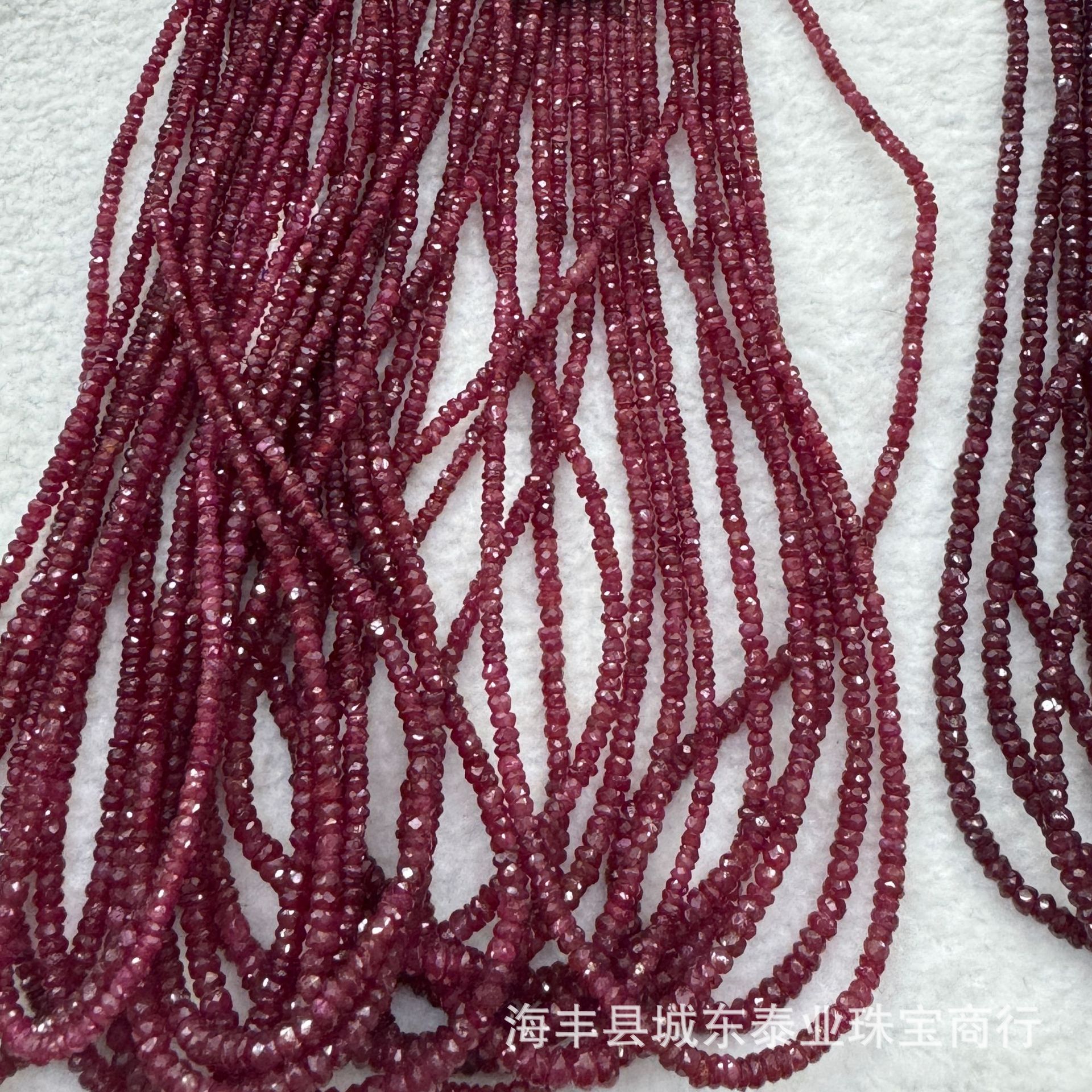 Factory wholesale ruby cut surface abacus beads long chain necklace ruby cut angle surface imported pigeon blood red treasure