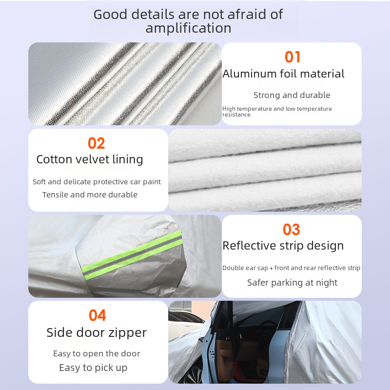 Car clothing sun-proof rain-proof Four Seasons cover full car thickened fleece-lined Oxford cloth sun-proof waterproof dustproof car cover