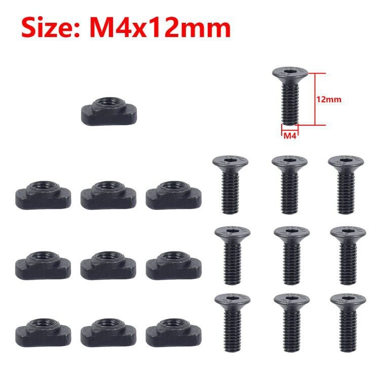 Tactical bracket T type in stock cross border hot sale mlok nut M4 nut Mlok screw nut nut screw pack