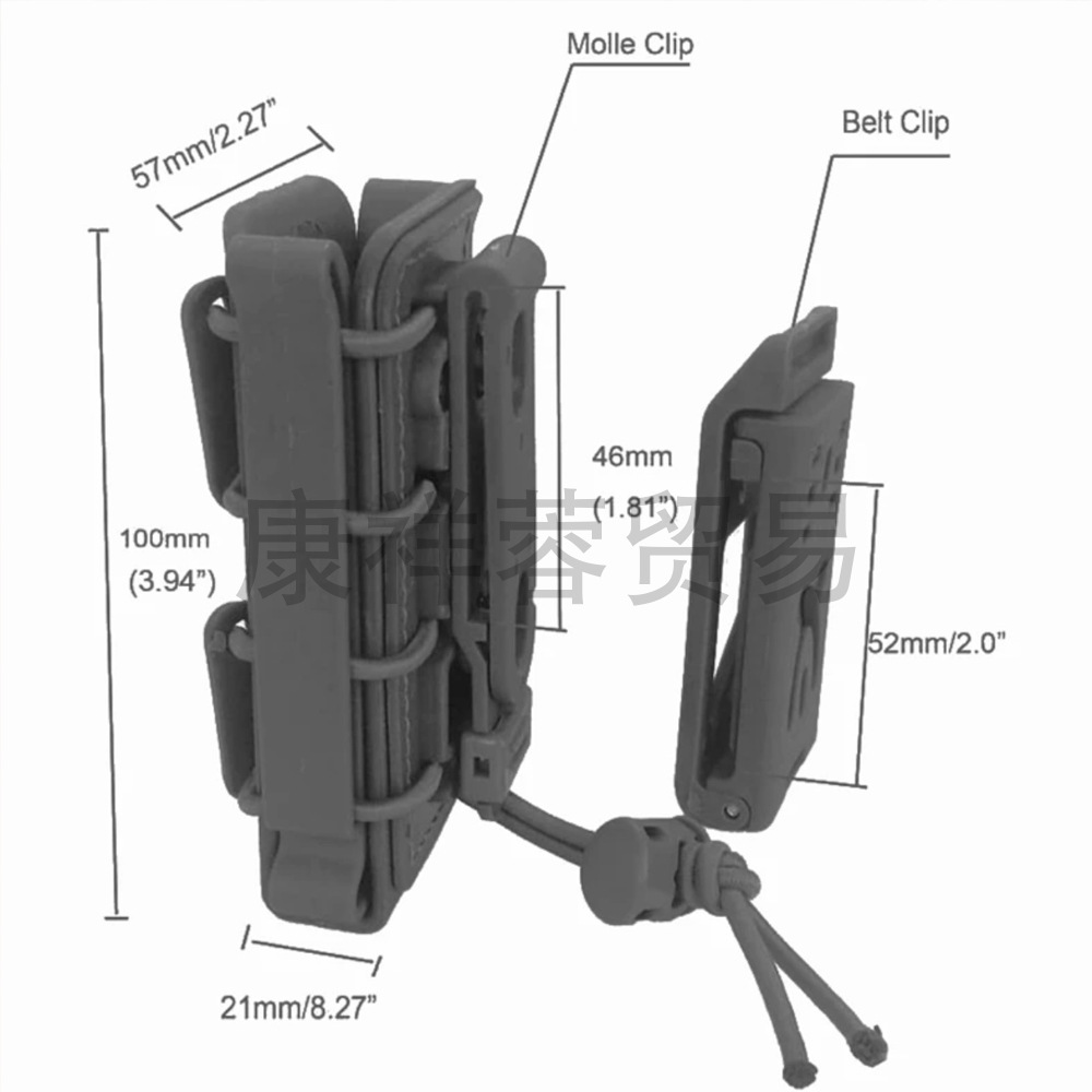 Scorpion-Style Soft Shell Wearable Belt Accessory Pouch Magazine Pouch Waist Bag 5.56 or 7.62 with Molle Buckle Single Magazine Pouch