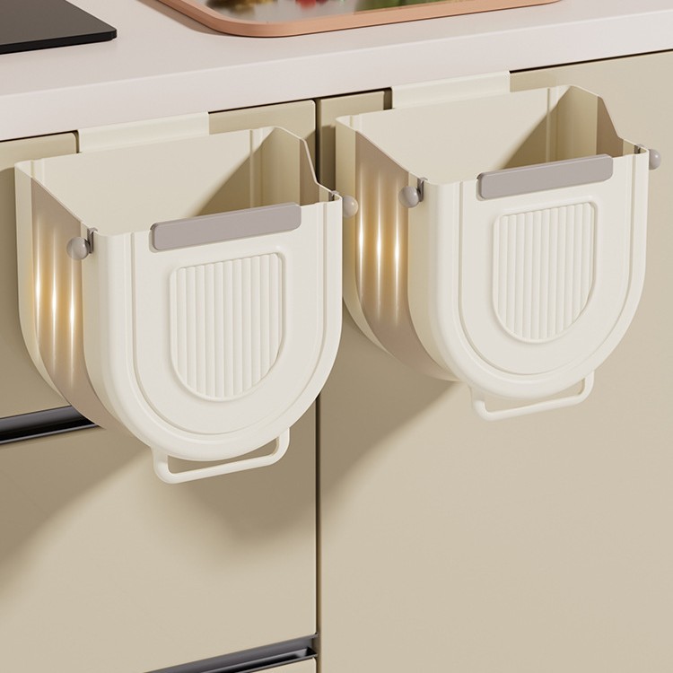 Kitchen Foldable Trash Can Household Cabinet Hanging Garbage Storage Without Bending and Thickening Large Diameter Garbage
