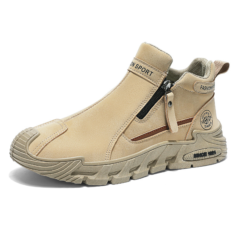 Men's Shoes, Spring & Fall Labor Protection Shoes, Men's Casual Sports Non-Slip Wear-Resistant High-Top Work Shoes, Short Boots, Casual Boots