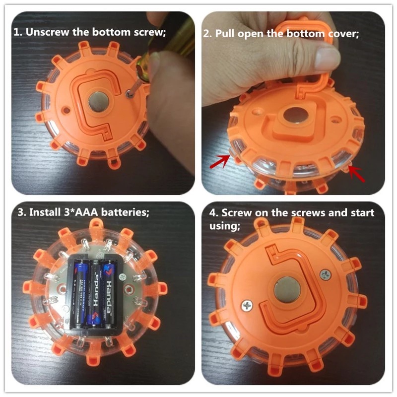 E-commerce hot selling road warning lights LED car flash lights LED Road Flares Amazon explosions