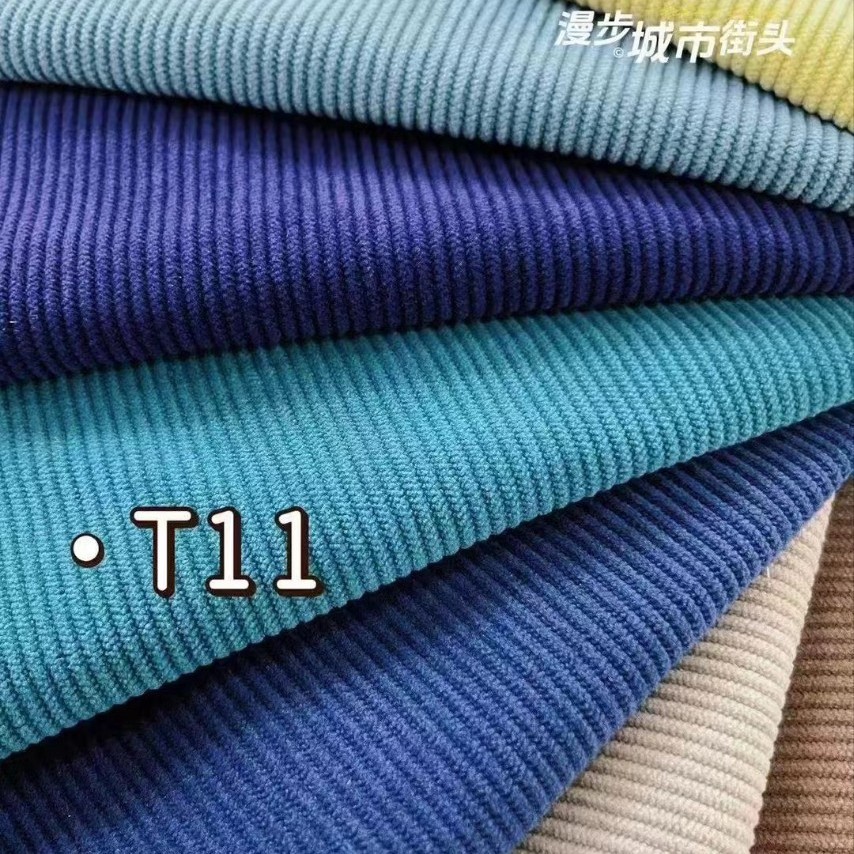 11 Pit Polyester Corduroy Belongs to the Category of Finer Corduroy, with Fine Velvet Strips and Soft Surface Texture