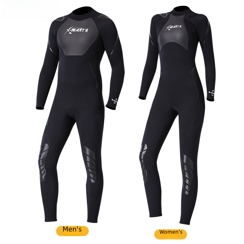 Dive&Sail New 3mm Wetsuit Men's One-Piece Warm Wetsuit Women's Long-Sleeved Cold-Proof Snorkeling Winter Swimsuit