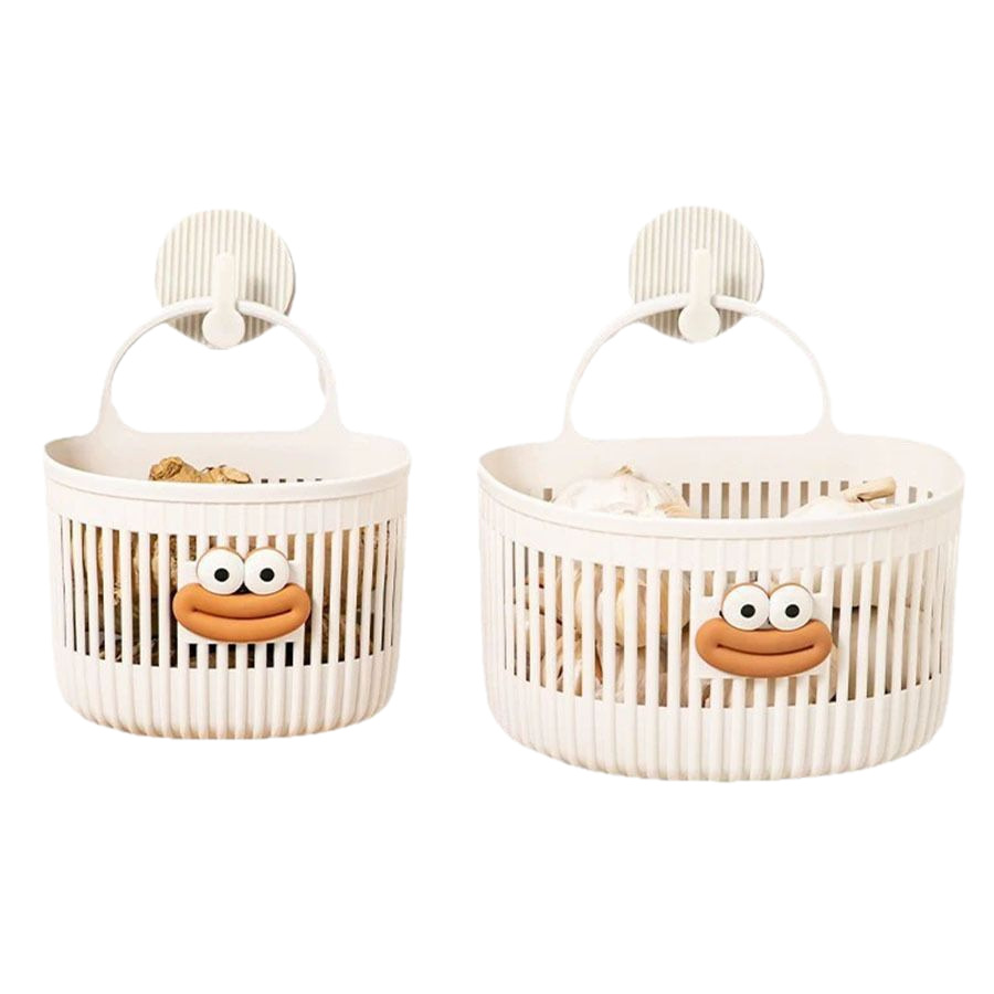 Hole-Free Multifunctional Small Hanging Basket Bathroom Bathroom Waste Towel Storage Basket Kitchen Ginger and Garlic Basket Wall Hanging