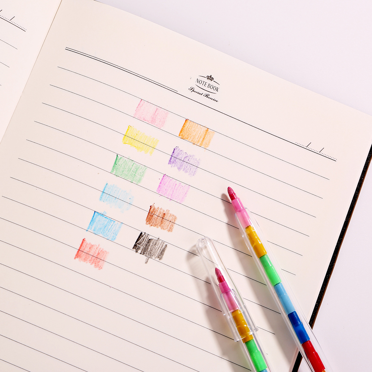 Creative Building Blocks Coloring Crayons 11 Colors Round Crayons Oil Pastels Color Pens Colorful Student Stationery Prizes Wholesale