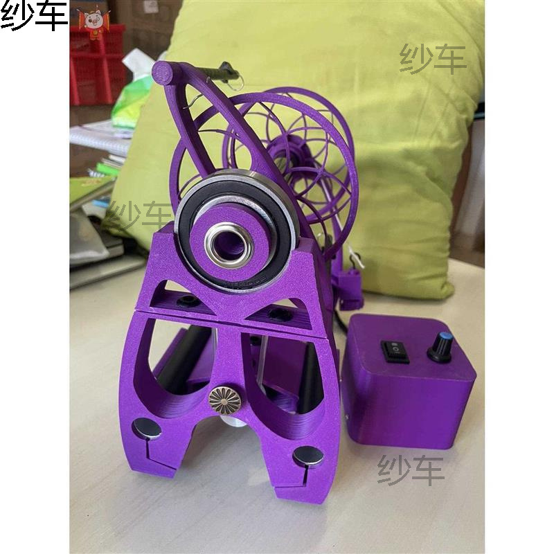 Household Mini Electric Spinning Wheel, Installation-Free, Adjustable Speed 12V Textile Dog Hair Wool Cotton Single Strand