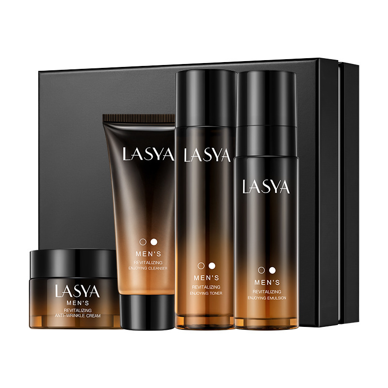 LASYA Men's Multi-effect Huaneng Four-piece Set Moisturizing Oil Control Facial Cleanser Water Cream Men's Skin Care suit