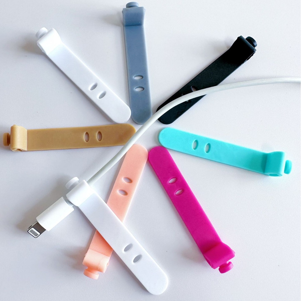 Anti-lost headset storage flexible tape data cable protective cover storage strap silicone strap creative cable organizer cable tie