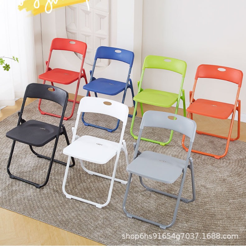 Foreign Trade Hotel Restaurant Plastic Foldableing Chair Simple Back Chair Exhibition Chair Dining Chair Office Meeting Training Chair Stool