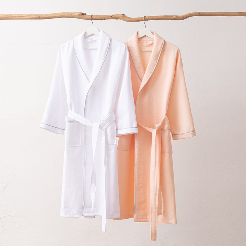 Халат с ячеистой текстурой, отельный, для дома, четырехсезонный, из хлопка, для пар, впитывающий пот, паровой ночной халат для мужчин и женщин