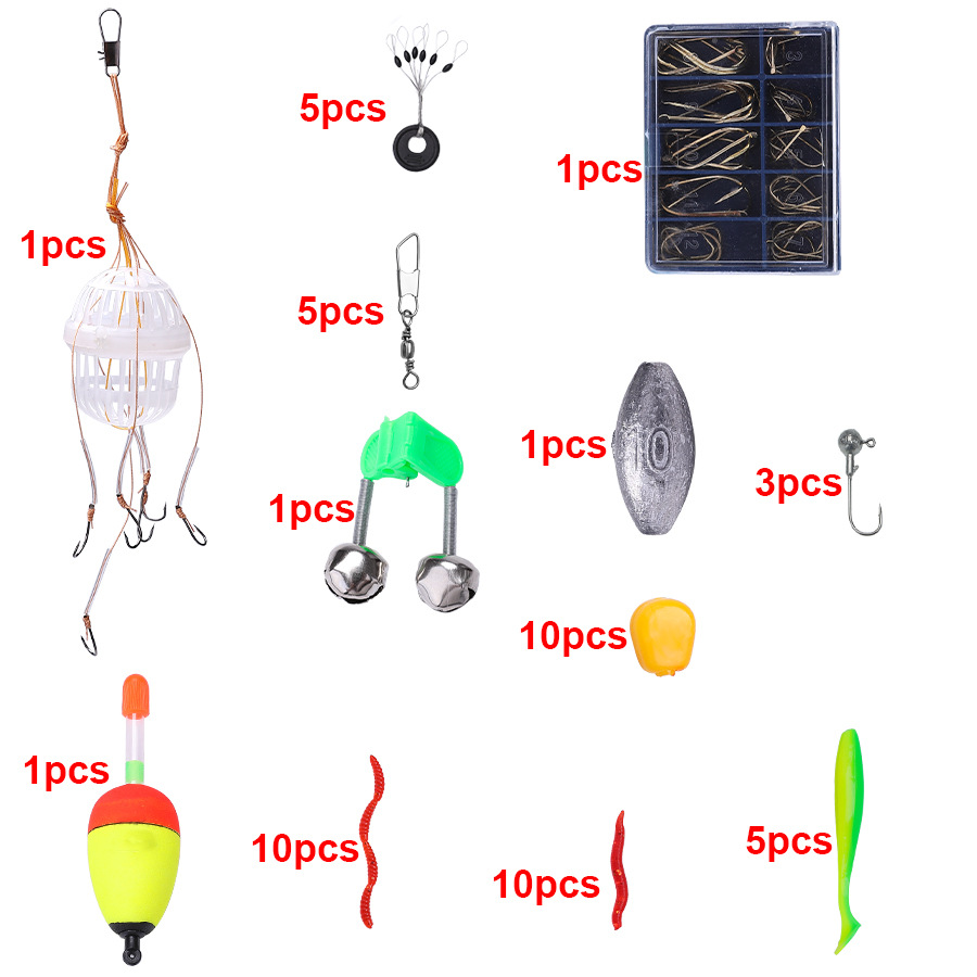 FTK sea pole suit 55-piece set 1.8 m telescopic Luya portable suit novice combination soft bait carp fishing cross-border batch
