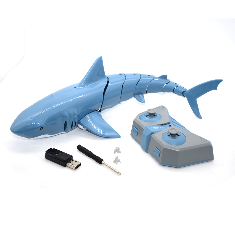 Remote Control Shark with Light Diving Spray Simulation Machine Fish Toy Electric Fish Outdoor Children's Toys Wholesale