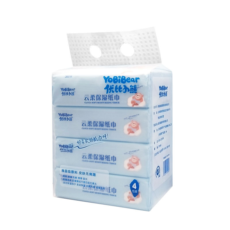 Youbi bear baby Cloud soft towel soft tissue moisturizing heart soft cream paper 120 sheets 4 packs 1 pack wholesale delivery