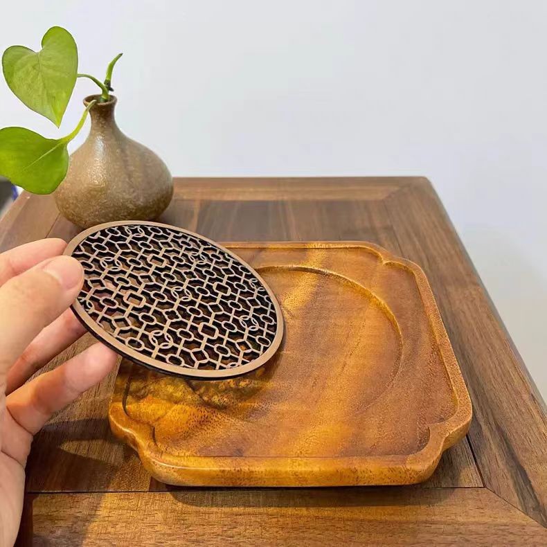 Taofang Baonan American Walnut Dry Infusion Table Pot with Solid Wood Tea Tray Water Storage Pot Pad Small Water Storage Coaster