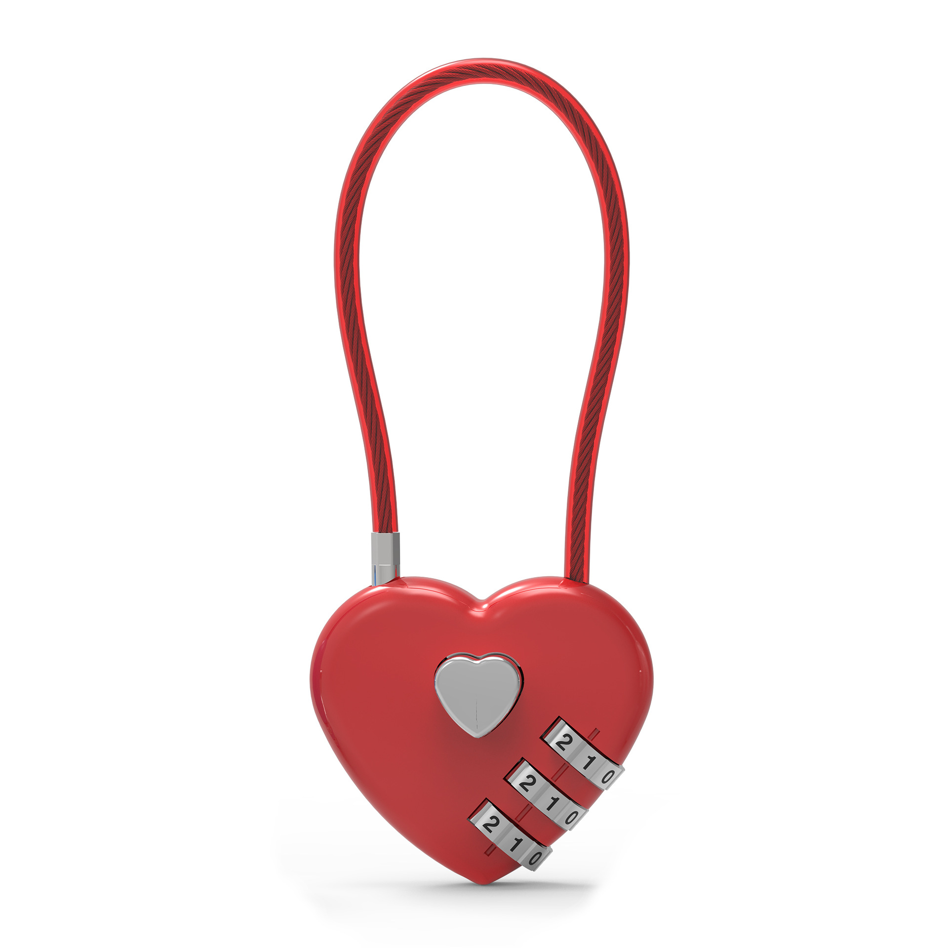 Love Password Lock, Heart Lock, Gift Wedding Lock, Heart-Shaped School Bag, Backpack Trolley Case, Concentric Password Padlock 06U